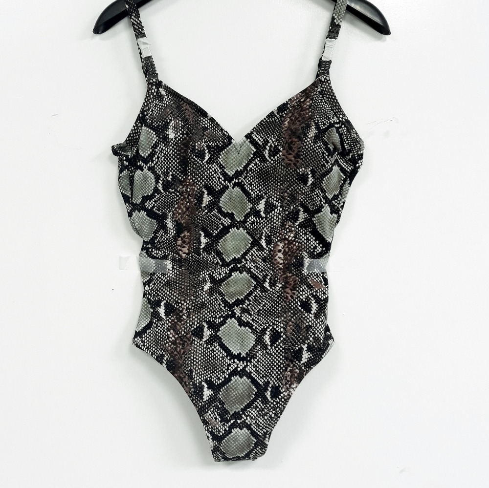 NWT Silver by Gottex Snake One Piece Swimsuit 10/8